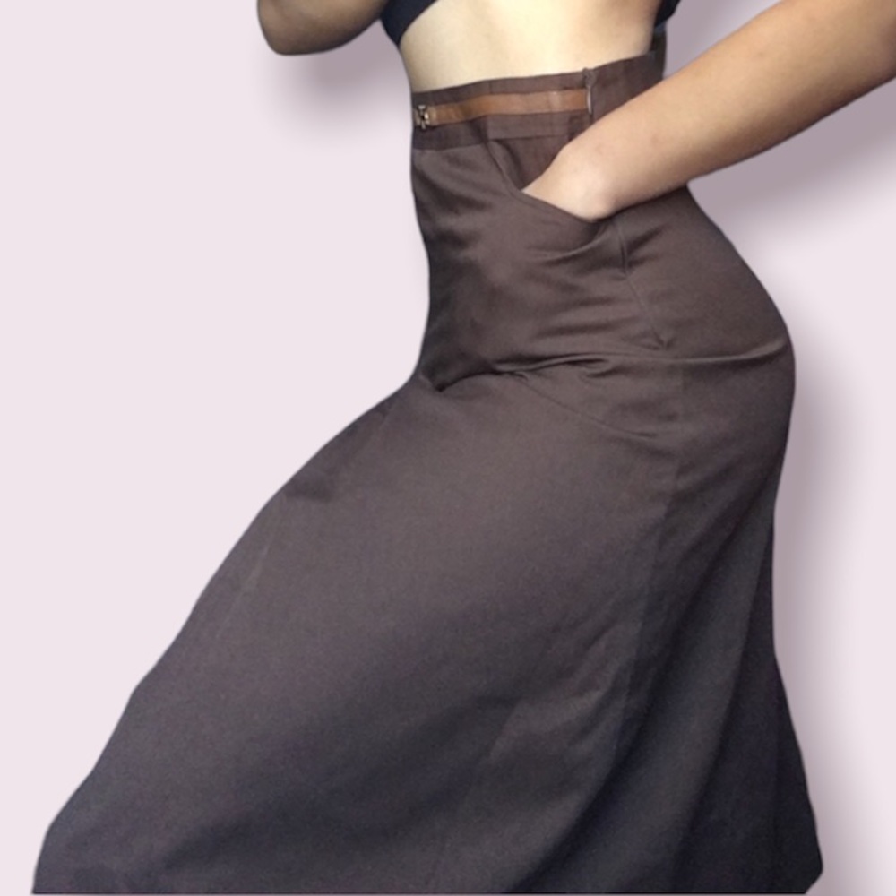 Brown Luxury A-Line Skirt/ Elegant Skirt/ Casual Skirt/ Workwear Skirt